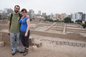 Atop the pyramid in Huaca Pucllana